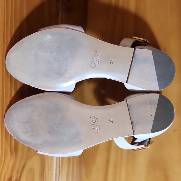 Chloé Cream Leather Ankle Strap Flats - Picture 13 of 14